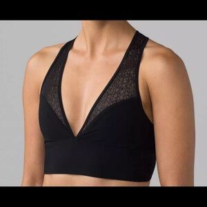 Lululemon Camisole Bra size 4 Band Black T Strap Padded Gr Cond see details